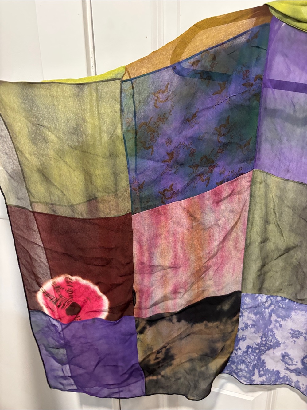Sterling Styles Sheer Patchwork Kimono Cardigan Boho Festival Cover Up - Picture 5 of 8